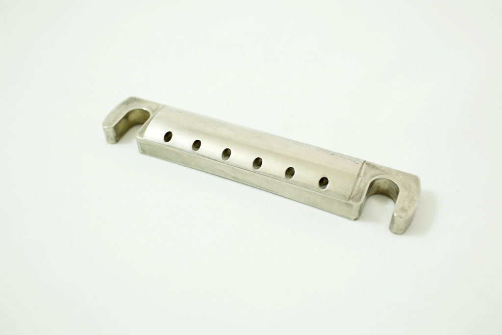 Worn Nickel Plated Aluminium Stop Bar for Tune-O-Matic Guitar Bridge
